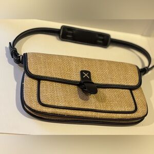 LOFT Beige and Black Crossbody Bag